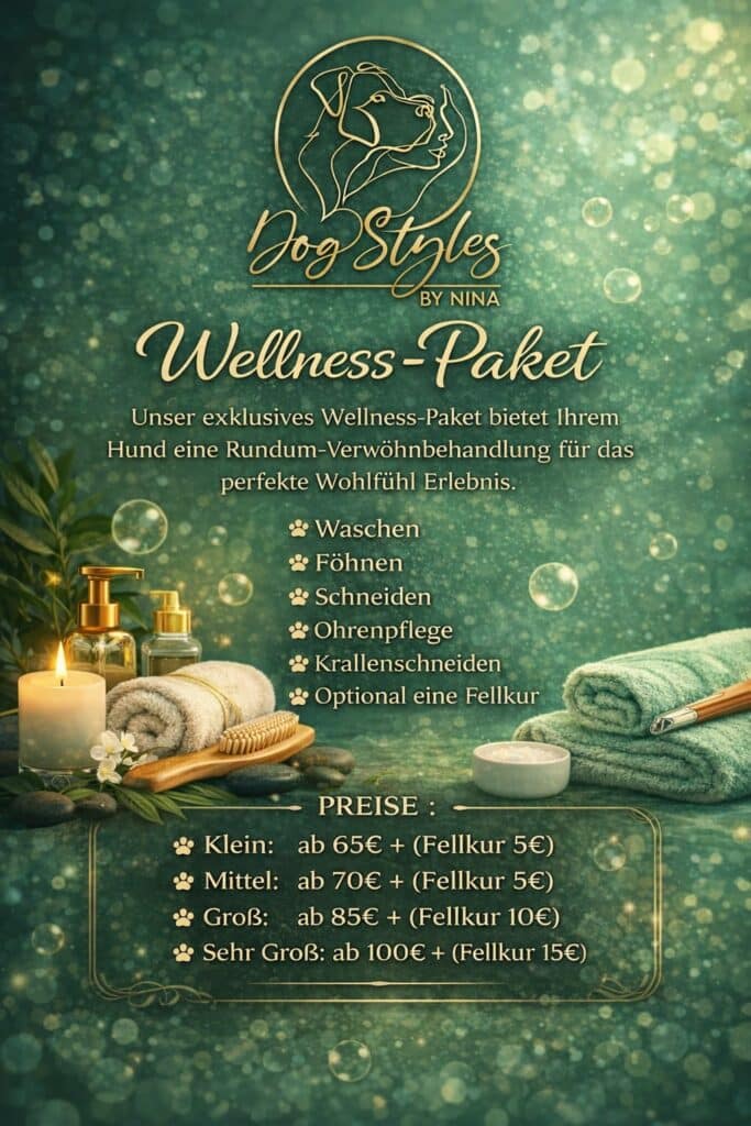Wellness-Paket – Flyer mit Leistungen und Preisen